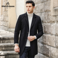 迪伽默 男士羊毛大衣百搭简约保暖舒适中长款