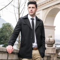 迪伽默 VDG秋季纯色休闲中长款男士风衣男士外套