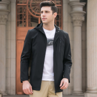 迪伽默 纯色商务休闲连帽男士外套 2色可选