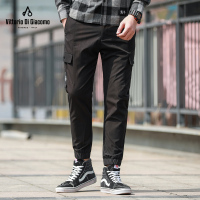 迪伽默 VDG新款工装子男纯色百搭简约修身男九分裤男士休闲裤 黑色