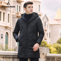 迪伽默 长款羽绒服男士时尚暗迷彩连帽冬装外套