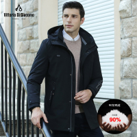 迪伽默 意大利VDG 连帽中长款羽绒服男士时尚休闲百搭冬装外套