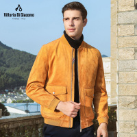 迪伽默 男士桃皮绒夹克外套百搭简约时尚休闲皮衣