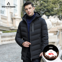 迪伽默 羽绒服男纯色休闲百搭简约时尚连帽男士羽绒服