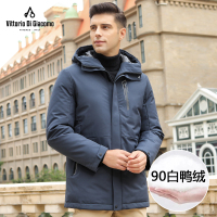 迪伽默 意大利VDG 羽绒服男百搭简约休闲纯色连帽男士羽绒服