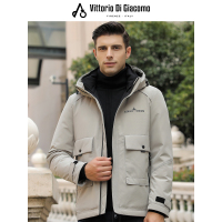 迪伽默 意大利VDG 男士短款连帽羽绒服工装时尚休闲 4色可选