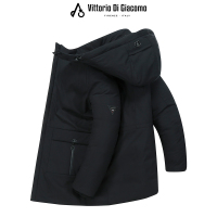 迪伽默 中长款可脱卸帽百搭休闲男士棉衣 2色可选