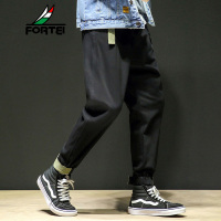 FORTEI富铤 春秋季新款男士潮牌工装裤修身束脚裤宽松休闲哈伦运动裤子男