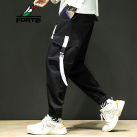FORTEI富铤 春秋季新款潮牌工装裤子男青年帅气宽松休闲韩版潮流束脚裤男