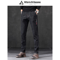 迪伽默 百搭简约猫须牛仔裤