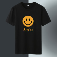 迪伽默 2020新款纯棉短袖T恤圆领笑脸印花