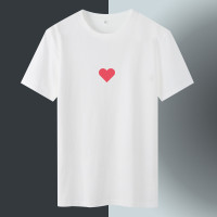 迪伽默 2020新款纯棉短袖T恤爱心印花