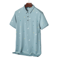 2020夏季男装压胶印花男士翻领短袖男式T恤男polo衫男式Polo衫