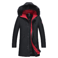 冰洁 男士2020羽绒服男中长款连帽外套冬季新款商务保暖防寒服