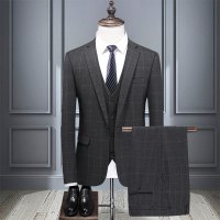 冰洁 西服套装2020春秋季三件套商务绅士男装正装