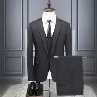 冰洁 西服套装2020春秋季三件套商务绅士男装正装