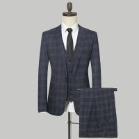 冰洁 2020春秋季新款男士西服套装休闲绅士三件套商务西服