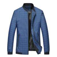 FORTEI富铤 男士2020秋季中青年休闲夹克外套上衣新款格子时尚夹克衫