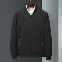 迪伽默 秋季新款男装商务休闲印花春秋小立领男士外套男式夹克