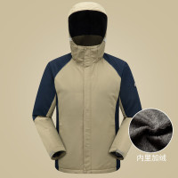 迪伽默 冲锋衣男外套2020秋季新款修身百搭加绒连帽男式户外冲风衣