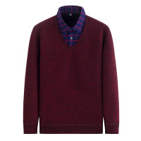 2020年秋季新款男士衬衫男衬衣保暖假两件时尚格纹男式衬衫