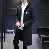 AEMAPE苹果 男士秋季风衣修身时尚休闲连帽精致印花舒适有型男士中长款风衣外套