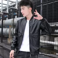 AEMAPE苹果 男士秋季皮衣潮流休闲时尚有型男士棒球领皮衣夹克酷