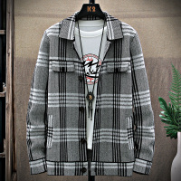 AEMAPE苹果 秋季针织衫男士新款格子衫时尚潮流个性风韩版