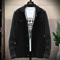 AEMAPE苹果 秋季针织衫男士新款黑色条纹袖口时尚韩版潮流