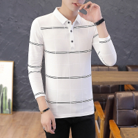 AEMAPE苹果 秋季男士翻领Polo衫时尚休闲青年纯棉长袖T恤男打底衫潮