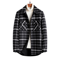 冰洁 冬季格子外套男韩版潮帅气外套新款休闲百搭冬装上衣