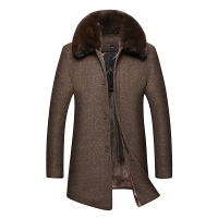 冰洁 冬季中老年毛呢大衣男士中长款爸爸装保暖休闲呢子大衣百搭舒适