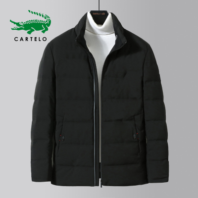 CARTELO 冬季新款男式时尚羽绒服90%灰鸭绒短款保暖外套