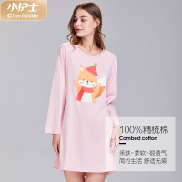 小护士睡裙女棉质长袖家居服可爱卡通印花睡衣JMQ020