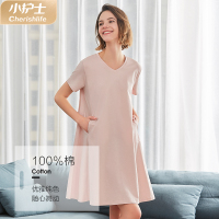 小护士睡裙女士100%纯棉家居服夏季薄款高弹睡衣JMQ014