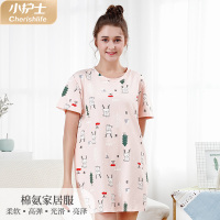 小护士睡衣女睡裙棉氨卡通印花宽松休闲家居裙可外穿家居服JJQ024