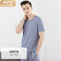 小护士家居服男睡衣套装莫代尔T恤短袖短裤春夏男士打底宽松大码可外穿家居套装XAT8101