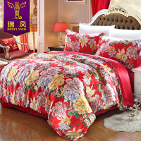 瑞凤桐乡100桑蚕丝四件套 床上用品活性印花真丝四件套