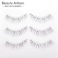 美丽工匠 假睫毛轻柔自然裸妆浓密卷翘款透明梗素颜款3对装