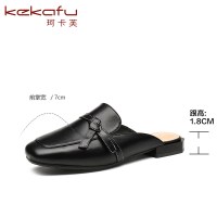 珂卡芙包头半拖鞋女2019春季新款凉鞋平底懒人鞋外穿复古拖鞋女