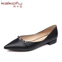 珂卡芙尖头单鞋女夏季水钻女鞋子2018秋季新款低跟时尚浅口单鞋女