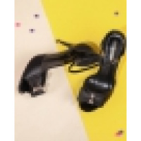 珂卡芙夏季新款高跟时尚金属扣露趾凉鞋舒适一字扣女款凉鞋女