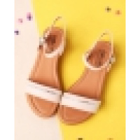 珂卡芙夏季新款坡跟时尚厚底露趾凉鞋舒适一字扣女款凉鞋女