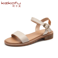珂卡芙凉鞋女夏季粗跟一字扣低跟时尚百搭仙女2019新款女凉鞋