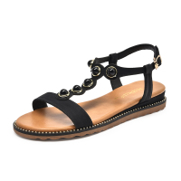 珂卡芙凉鞋女夏平底 学生 简约百搭2019新款韩版仙女鞋罗马凉鞋女