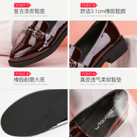 【直播专享】珂卡芙单鞋女2019秋季新款中跟乐福鞋英伦复古小皮鞋