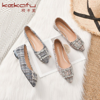 珂卡芙尖头单鞋女2019秋季新款仙女风百搭平底鞋子通勤风浅口女鞋
