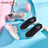 珂卡芙休闲鞋女2019秋季新款真皮拼接ins风鞋子女学生百搭运动鞋
