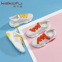 珂卡芙少女小熊鞋2019秋季新款韩版潮百搭运动鞋魔术贴休闲鞋女