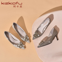 珂卡芙2019秋季新款性感百搭尖头女单鞋优雅正装通勤风浅口高跟鞋